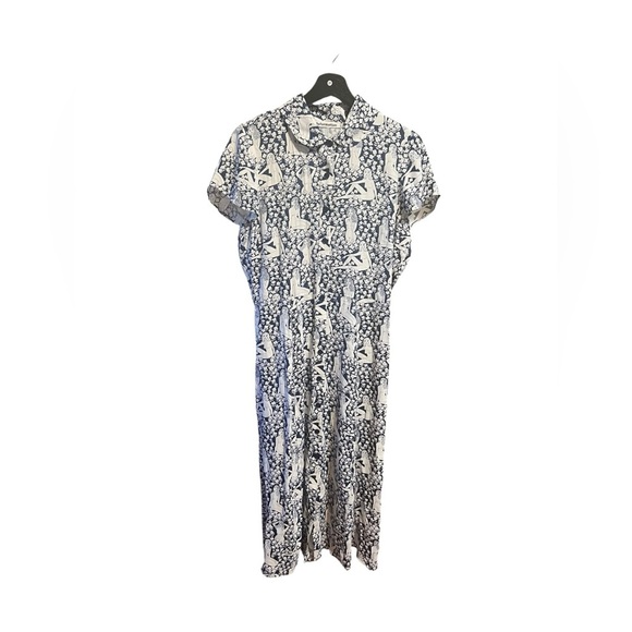 Reformation Wilma Naturale Blue and White Dress - Picture 2 of 7